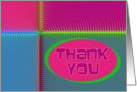 Hypnotic Colorful Waves Thank You card