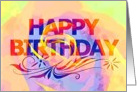 Happy Birthday Watercolor effect Rose card