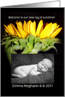 Sunflower Welcome to Our Baby Photo Card