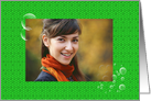 Friendship Bubbles and Green Mosaic Custom Photo Card