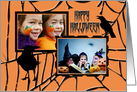 Creepy Crows and Webs Happy Halloween Photo Card