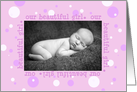 Pink Polka Dots Beautiful Baby Girl Announcement Photo Card