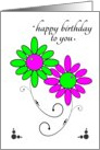 Happy Birthday to You Colorful Flowers card