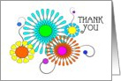 Thank You Bright and Cheery Pinwheel Flowers card