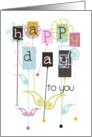 Happy Birthday Happy Day to You Crazy and Colorful Flowers card