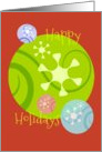 Happy Holidays Colorful Ornaments card