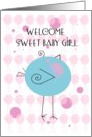 Welcome Sweet Baby Girl Birdies card