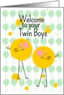 Welcome Twin Baby Boys Birdies card