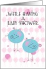 Baby Shower Invitation for Twin Girls with Twin Birdies card