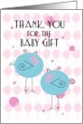 Thank You for the Baby Gift for Twins with Twin Blue Birdies card