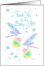 Thank You for the Baby Gift for Twins with Twin Dragonflies and Babies card