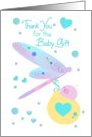 Thank You for the Baby Gift with Dragonfly Carrying Baby card