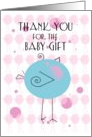 Thank You for the Baby Gift with Adorable Blue Birdie card