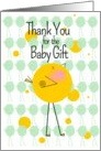 Thank You for the Baby Gift with Adorable Yellow Birdie card