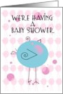 Baby Shower Invitation for Girl with Adorable Blue Birdie card