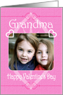 Happy Valentine’s Day Grandma Pretty Hearts in Pink Photo Card