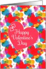 Happy Valentine’s Day Jumble of Colorful Hearts card