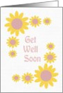 Get Well Soon Cheery Yellow and Pink Flowers card