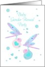 Baby Gender Reveal Party Invitation Dragonflies card