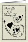 Thank You for the Wedding Gift Hearts and Swirls card