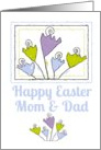 Happy Easter to Mom and Dad Cheery Pastel Tulips card