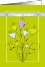 Happy Easter Cheery Pastel Tulips and Swirls card