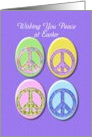 Wishing You Peace at Easter Pastel Eggs and Peace Signs card