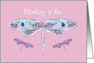 Thinking of You Colorful Dragonflies card