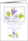 Happy Birthday on Mother’s Day Mom Cheery Pastel Tulips card