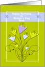 Happy Birthday on Mother’s Day Mom Cheery Pastel Tulips and Swirls card