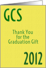 Greene Central School 2012 Thank You for the Graduation Gift card