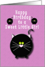 Happy Birthday Sweet Little Girl Chubby Fat Cats card