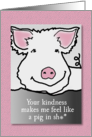 Humorous Pig Thank You card