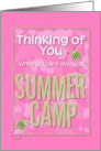 Thinking of You While You Are Away at Summer Camp Pink Camo Ladybugs card