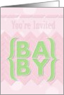 Baby Shower Invitation Girl Pretty Pink and Green card