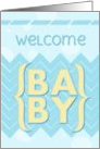 Welcome Baby Boy Blue and Yellow card