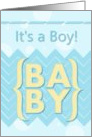 It’s a Boy Baby Announcement Blue and Yellow card