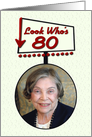 80th Birthday Party Invitation Photo Card Retro Roadside Diner Sign card