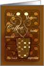 Happy National Coffee Day Seven Varieties of Coffee and Coffee Cup card