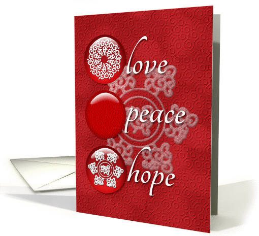 Happy Holidays Love Peace and Hope Snowflakes card (1056371)