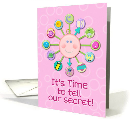 We're Expecting Baby Girl Announcements Cute Baby Clock card (1114344)