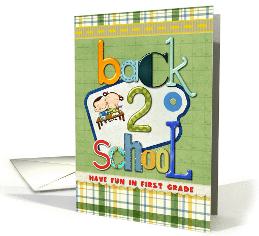 First Grade Back to School Have Fun Crazy Letters card (1140062)