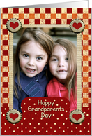 Happy Grandparents Day Checkerboard Hearts Photo Card