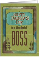 Happy Father’s Day Wonderful Boss Trees and Frame card