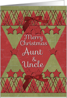 Merry Christmas Aunt & Uncle Scrapbook Style Stars and Glitter Effects card