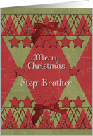 Merry Christmas Step Brother Scrapbook Style Stars and Glitter card