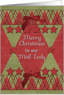 Merry Christmas to our Mail Lady Scrapbook Style Stars and Glitter card