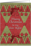 Merry Christmas to my Hair Stylist Scrapbook Style Stars and Glitter card