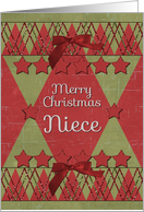 Merry Christmas Niece Scrapbook Style Stars and Glitter card