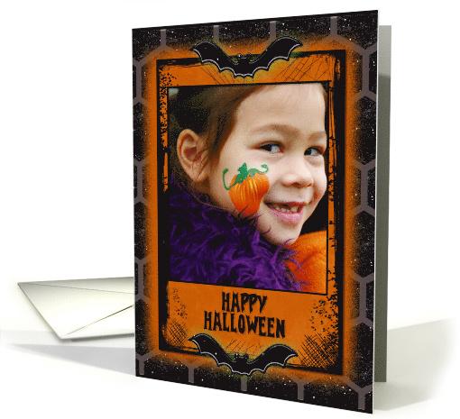 Happy Halloween Custom Photo Spooky Tree with Bats card (1163174)